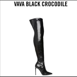 Steve Madden VAVA BLACK CROCODILE boot